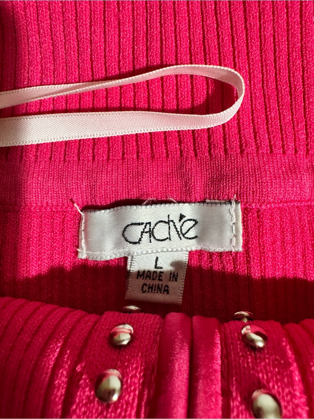 Vintage Y2K Caché Pink Gabrielle Solis Rhinestone Off Shoulder Zip Up Sweater L - Picture 3 of 7